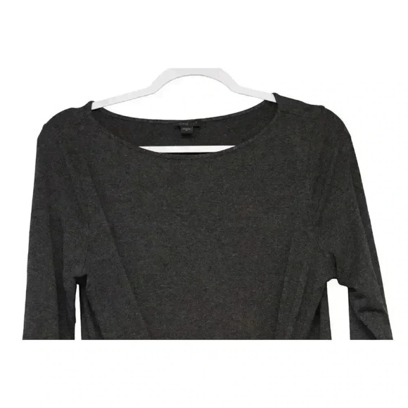 J Jill Wearever Womens Dress Size Medium Gray Wrap Tie Front Long Sleeve Stretch - Picture 4 of 11